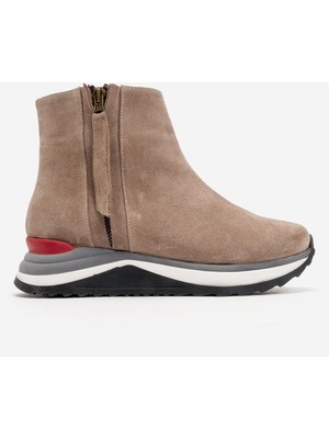 Dericlub Kadın Yüksek Taban Yarım Bilek Sneaker Bot Zy 1423 Süet Vizon