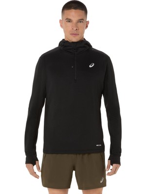 Asics Road Winter Ls Hoodie Erkek Siyah Beyaz Sweatshirt 2011D359-001