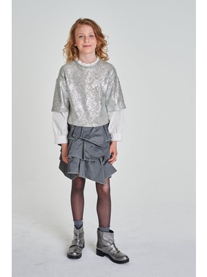 Bg Store Kız Çocuk Gümüş Bluz