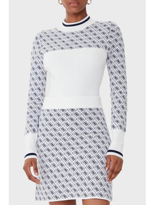 Guess Mock 4g Logolu Slim Fit Yarım Balıkçı Yaka Kazak W5BR24Z3JD2 Bayan Kazak W5BR24 Z3JD2 F0YU
