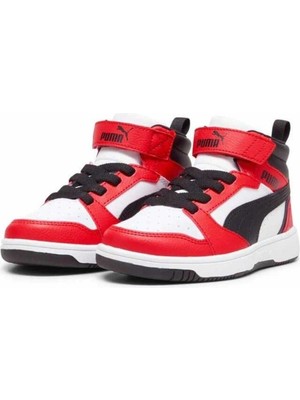 Puma Rebound V6 Mid Ac+ Ps Çocuk Kırmızı Spor Ayakkabı Erkek Çocuk İçin Dayanıklı Kauçuk Taban