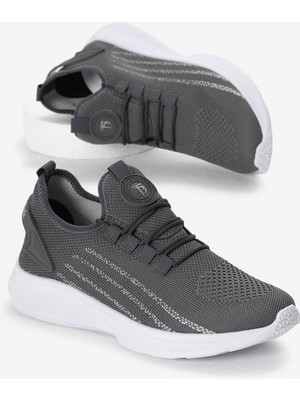 Tonny Black Unisex Füme Termo Taban Şerit Detaylı Bağcıklı Triko Spor Ayakkabı