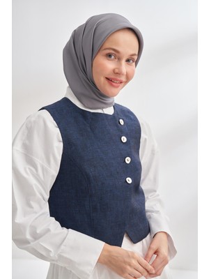 Armanda Düz Renk Tivil Ipek Eşarp 4400-FÜME