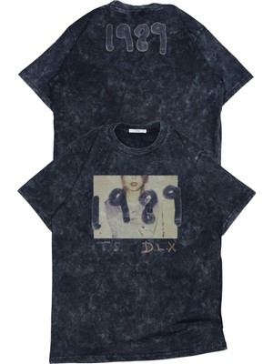 Unisex 1989 T.s Dlx Ense Baskılı Yıkamalı T-Shirt, Oversize Taylor Swift Temalı Vintage Tişört