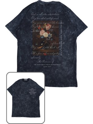 Unisex Ttpd Albüm Tracklist Sırt Baskılı Yıkamalı T-Shirt, Oversize Taylor Swift Temalı Tişört