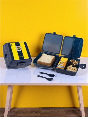 Fenerbahçe Taraftar 4 Bölmeli Çizgili Desen Beslenme Kutusu