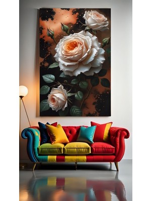 Özkacar Group Soyut Sanatsal Çicek Vıı Ev Duvar Salon Güzellik Salonu Ofis Dükkan Dekarasyon Kanvas Tablo
