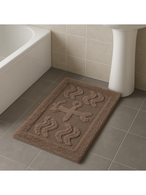 Özdilek Çapa Desenli Paspas 50 x 80 cm Koyu Bej