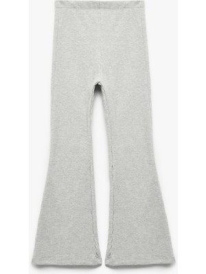 Beli Lastikli Ribanalı Ispanyol Paça Pantolon