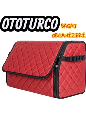 Ototurco Bagaj Çantası,bagaj Organizeri,kapitoneli Ototurco Lüks Deri Çanta(Kırmızı)