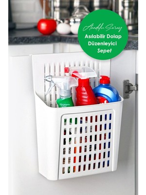 Turkuaz Çok Amaçlı Askılı Dolap Içi Düzenleyici Sepet, Pratik ve Kullanışlı