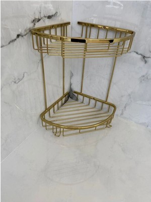 Adnoss Lüks Zerrin 304 Ikili Oval Süngerlik Özel 18X18CM-ŞAMPUANLIK-BANYO Süngerlik - Gold-Sarı