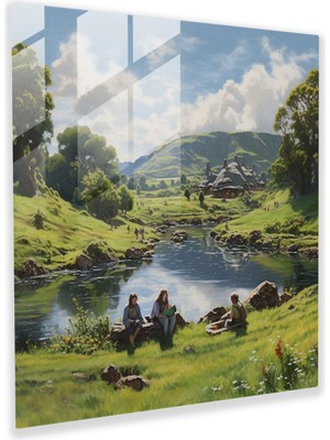 Popcas Yüzüklerin Efendisi Cam Tablo - Yüzüklerin Efendisi Cam Sanatı Cam Duvar Sanatı Duvar Dekorasyonu