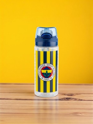Fenerbahçe Taraftar Şeffaf Çizgili 500 ml Pipetli Suluk Matara