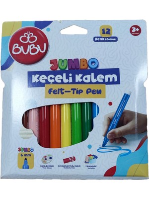 Bu-Bu Jumbo Keçeli Kalem 6mm 12'li
