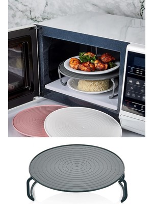 Katlanabilir Buzdolabı ve Mikrodalga Rafı, Gri, Pratik ve Şık Tasarım