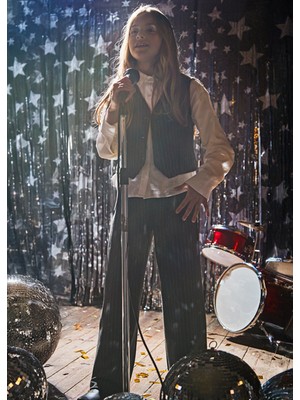 Mayoral Gri Kız Çocuk Beli Lastikli Geniş Paça Pantolon 7577