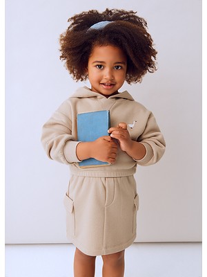 Mayoral Bej Kız Çocuk Kargo Etek ve Sweatshirt Takım 4935