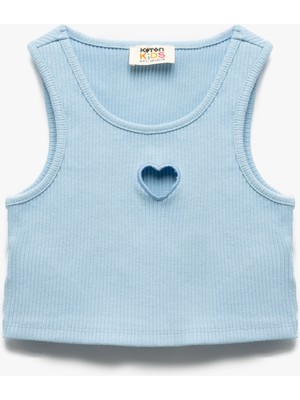 Koton Kız Çocuk Kalp Pencere Detaylı Kolsuz Ribanalı Atlet Polyester Karışımlı