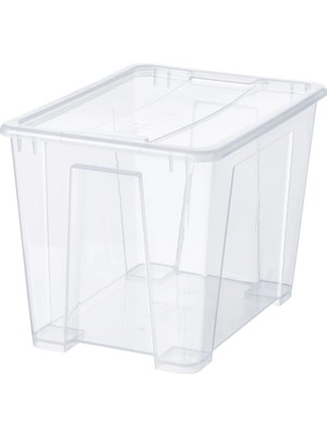 Şeffaf Kapaklı Düzenleyici Kutusu 39X28X28, 22 Lt, Polipropilen, Turuncu