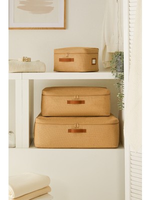 3'lü Bej Jüt Altı Yastık, Yorgan ve Kazak Seti, Şık ve Doğal Konfor