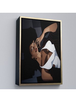 Çerçeveli Dekoratif Kanvas Tablo, Afrikalı Güzel Kadın TABLOSU-7502