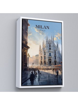 Çerçeveli Dekoratif Kanvas Tablo, Milan Italya TABLOSU-7693