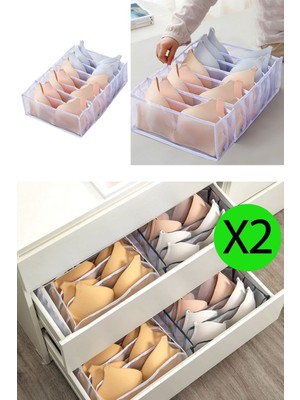 2'li Pembe 8 Bölmeli Sütyen Düzenleyici Organizer, Akordiyon Dolap ve Çekmece Için