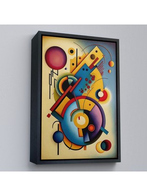 Çerçeveli Dekoratif Kanvas Tablo, Kandinsky Tablosu Minimal Soyut TABLO-7826
