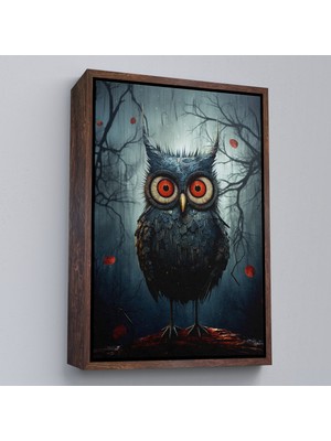 Çerçeveli Dekoratif Kanvas Tablo, Sevimli Baykuş TABLOSU-7984