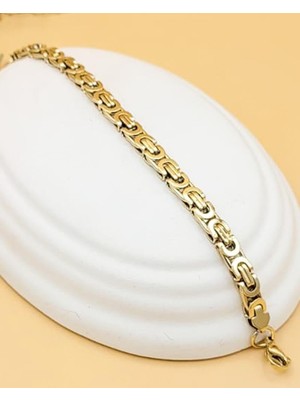 Gold Zincir Form Çelik Bileklik