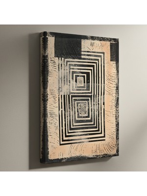 Soyut Geometri Desenli Dark Modern Sanat Tablosu