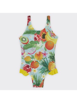 Kız Çocuk Tropic Desenli  Mayo