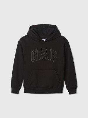 Gap Erkek Çocuk Siyah Gap Logo Kapüşonlu Sweatshirt