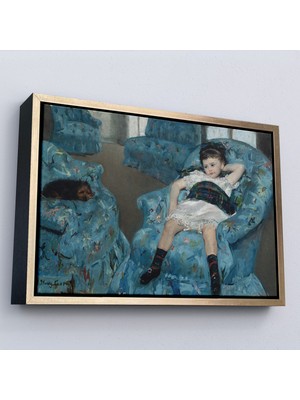 Çerçeveli Kanvas Tablo, Mary Cassatt - Mavi Koltuktaki Küçük Kız-Little Girl In A Blue ARMCHAIR-7098