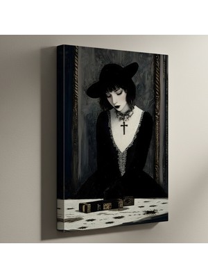 karanlık akademik tarzında  portre tablosu