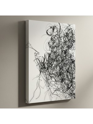 Soyut Siyah Beyaz Çizgi Tablosu