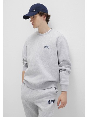 Mavi Mavi Logo Baskılı Gri Sweatshirt 0611716-80018