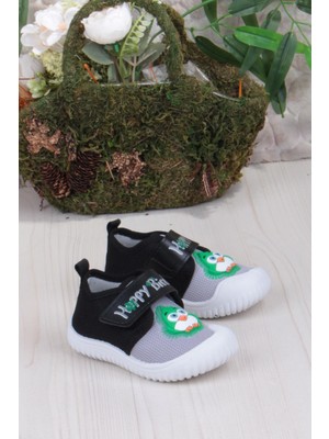 Fort 3356 Gz Kuş Figürlü Anaokulu Kreş Ev Erkek Çocuk Keten Panduf Ayakkabı