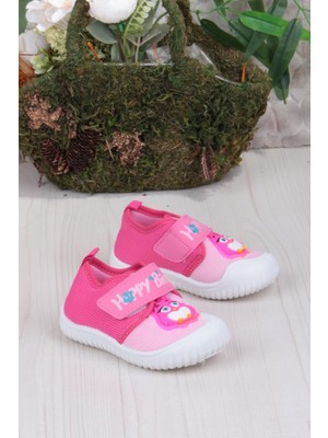 Fort 3356 Gz Kuş Figürlü Anaokulu Kreş Ev Kız Çocuk Keten Panduf Ayakkabı