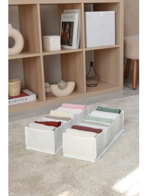 2'li Beyaz 8 Bölmeli Katlanabilir Dolap Çekmecesi Organizer