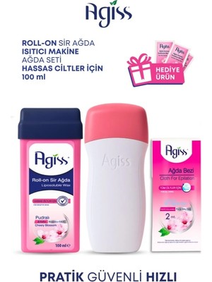 Isıtıcı Ağda Makinesi, Hassas Ciltler Için Ağda 100 Ml, 2 Metre Ağda Bezi, Ağda Temizleme Mendili
