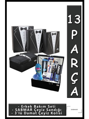 Erkek Çeyiz Seti ve Bakım Kolisi, Siyah, Şık ve Kullanışlı, Hediye Alternatifi