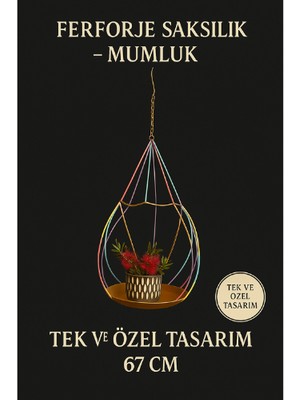 Ferforje Kafes Dekoratif Mumluk – Saksılık