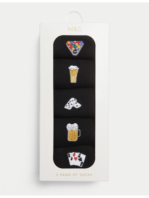 Marks & Spencer 5'li İşleme Detaylı Cool & Fresh™ Çorap Seti