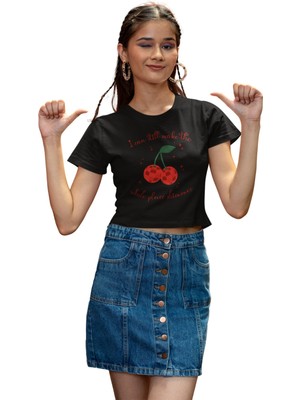 I Can Still Make The Whole Place Shimmer Yazılı Crop Top, Kadın Taylor Swift Temalı Crop Bluz