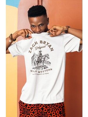 Unisex Godspeed Yazılı Tişört, Oversize Zach Bryan Temalı Bisiklet Yaka T-Shirt