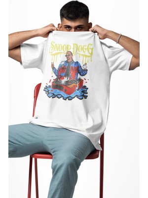 Unisex Snoop Dogg Yazılı Tişört, Oversize Rapper Temalı T-Shirt