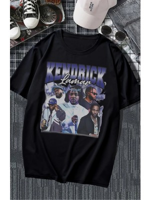 Unisex Kendrick Lamar Yazılı Tişört, Oversize Rapper Temalı T-Shirt