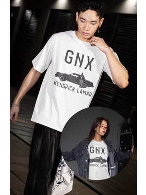 Unisex Gnx Kendrick Lamar Baskılı Tişört, Oversize Rapper Temalı Bisiklet Yaka T-Shirt